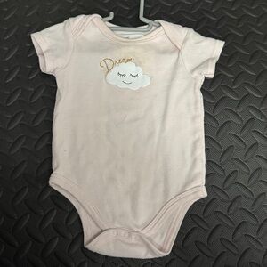 Pink Baby Onesie with Cloud Design